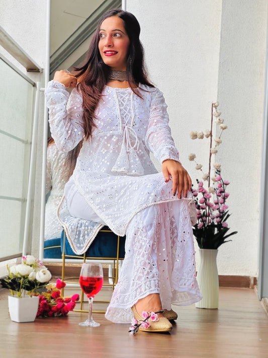 Ivory White Dori Gulnaz Kurta