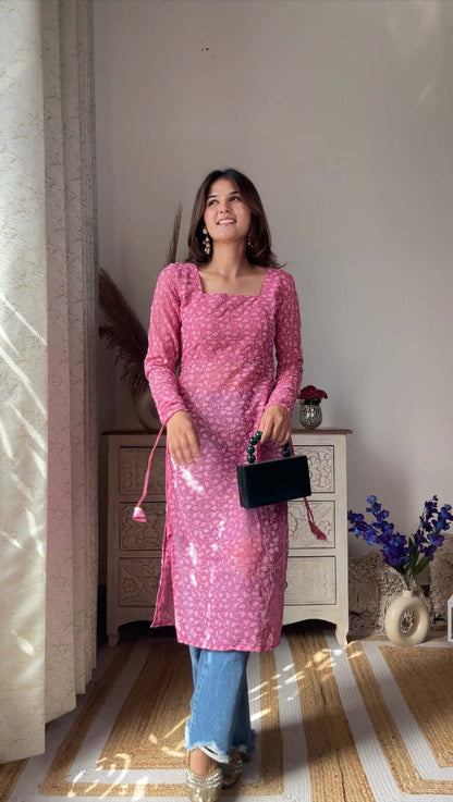 Swati's Pretty In Peach Gulnaz Kurta