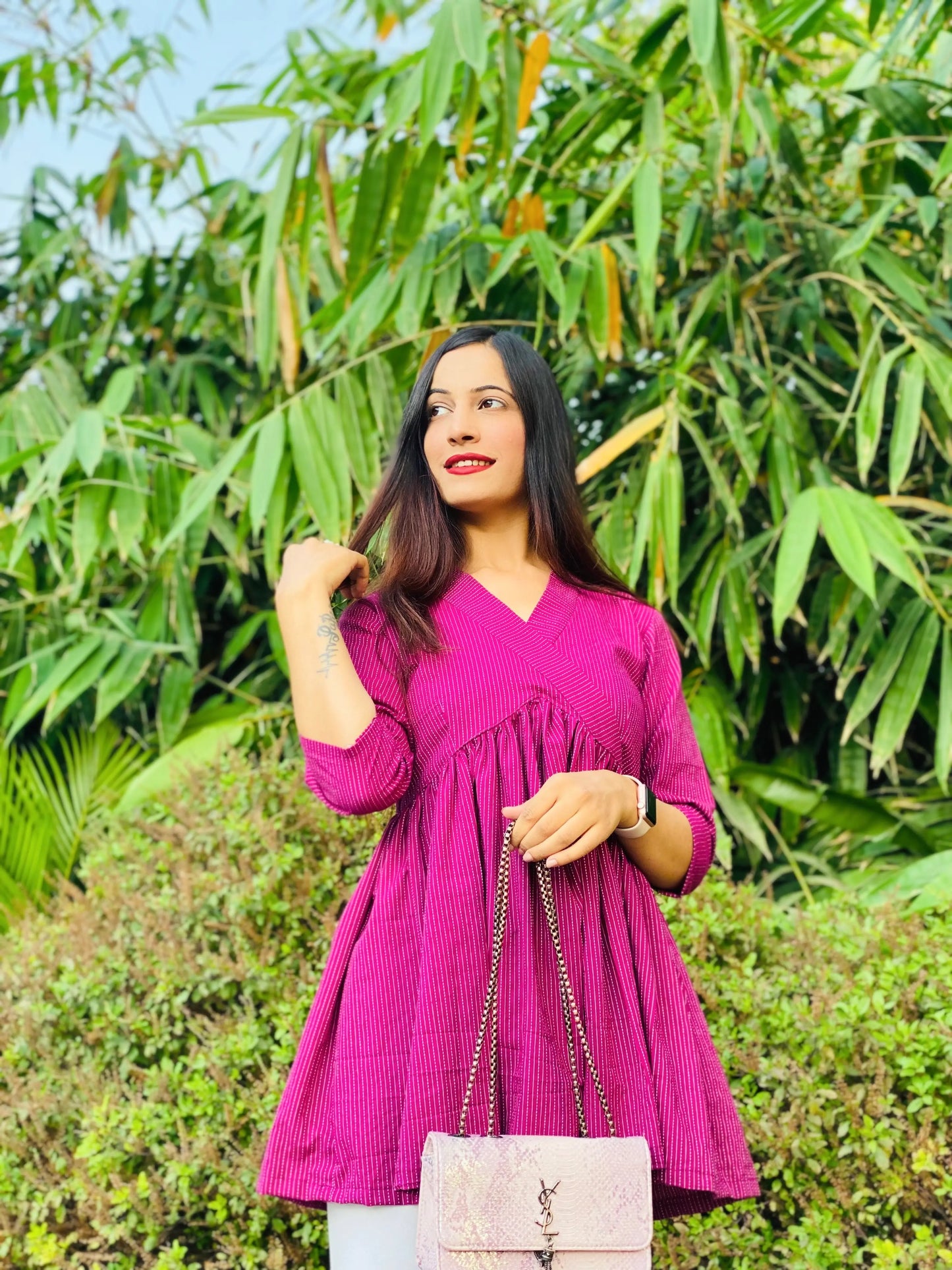 Plum Purple Jaipuri Peplum Top