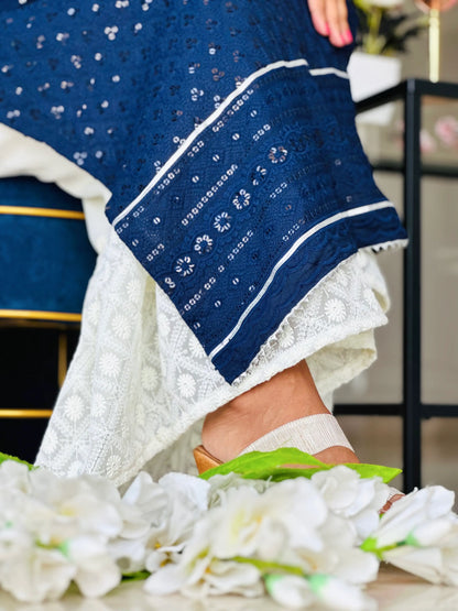 Liberty Blue Dori Sequence Gulnaz Kurta