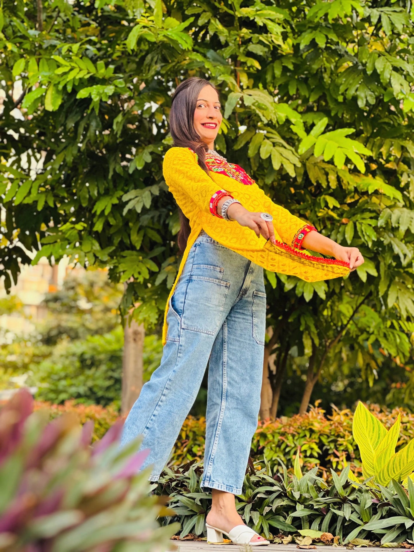 Marigold Yellow Gamti Gulnaz Kurta