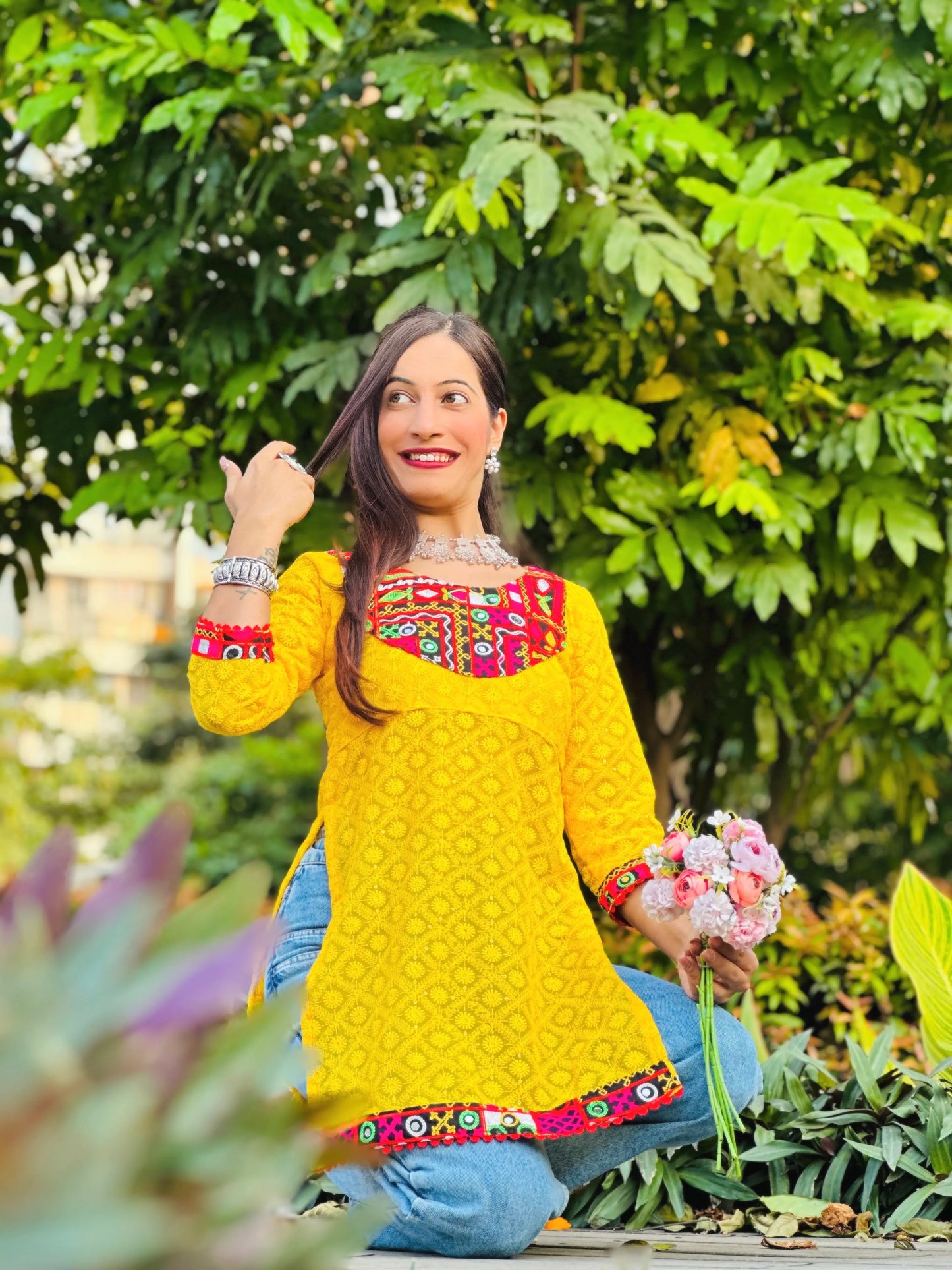 Marigold Yellow Gamti Gulnaz Kurta