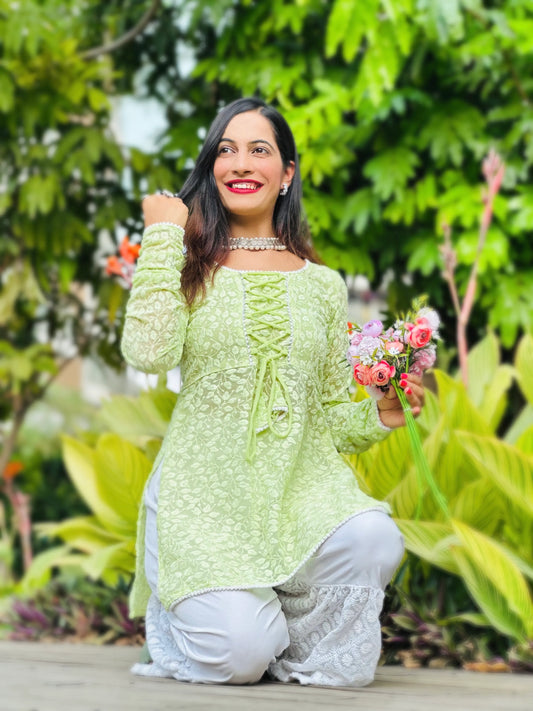 Leafy Green Dori Gulnaz Kurta