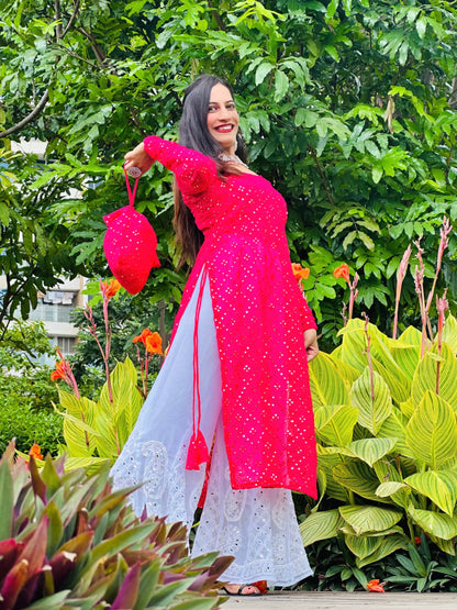 Prism Pink Mirror Gulnaz Kurta