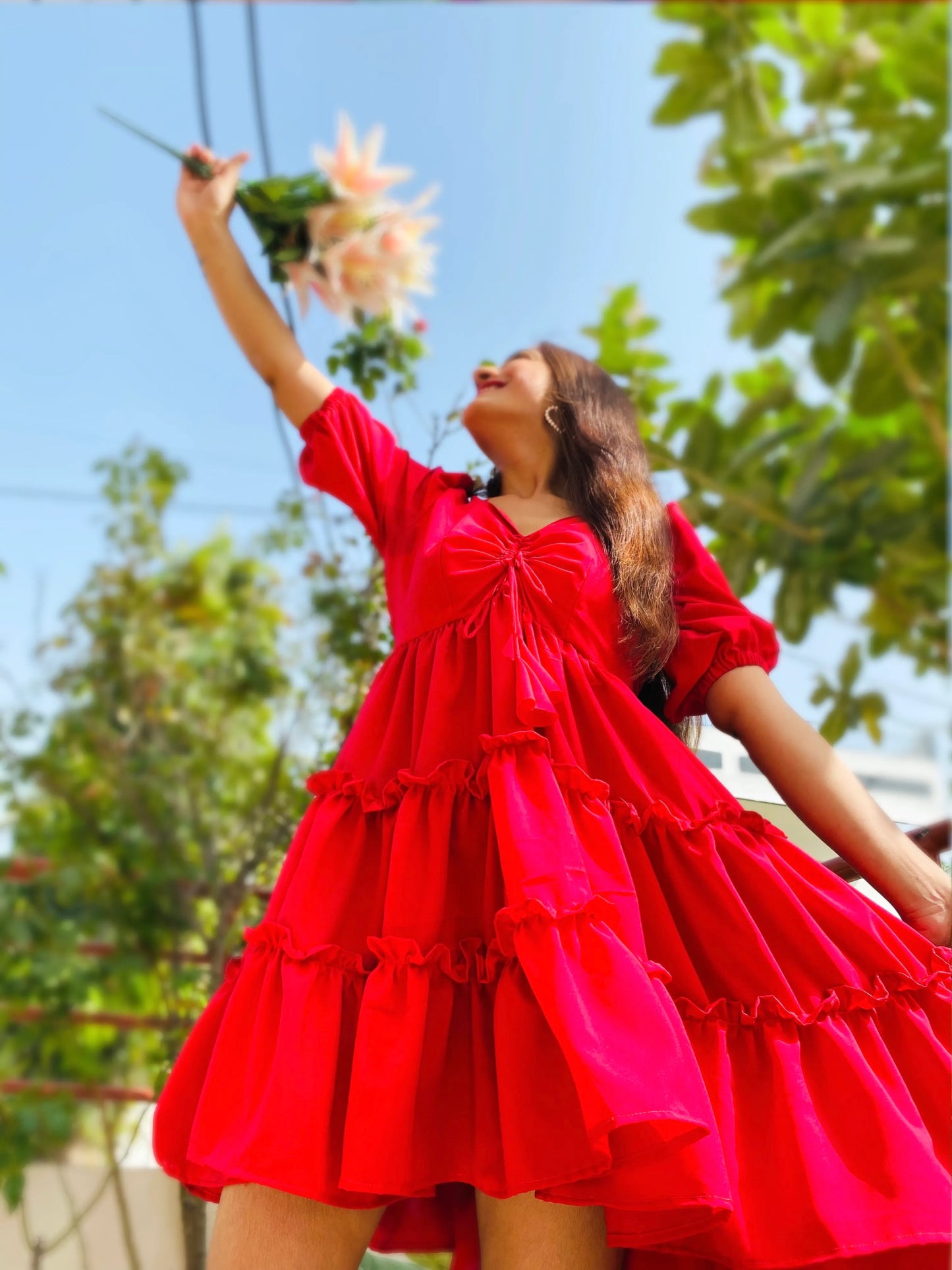 Pink Flambe' Short Twirl Dress