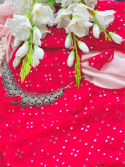 Hot Pink Mirror Gulnaz Anarkali