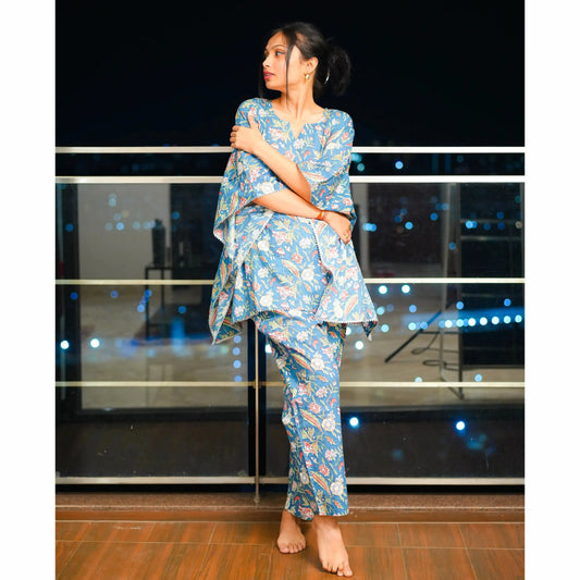 Kalamkari Blue Jaipuri Loungewear
Set!