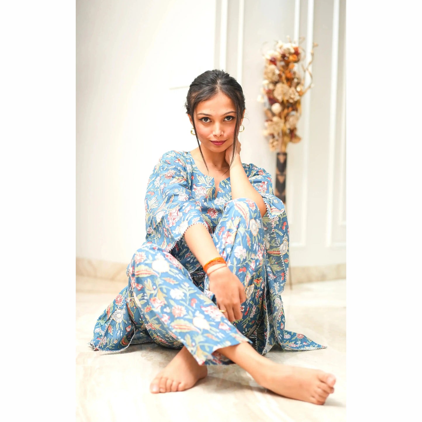 Kalamkari Blue Jaipuri Loungewear
Set!