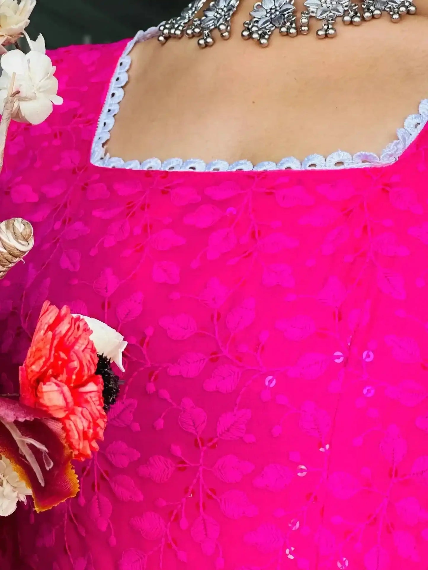 Luxe Pink Embroidered Gulnaz Kurta - Passion for Fashion by Shivani