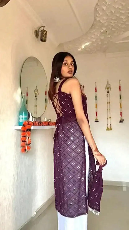 Meher's Fine Wine Gulnaz Dori Kurta - Passion for Fashion by Shivani