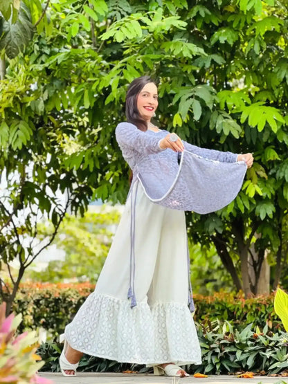 Pearly Grey Shell Gulnaz Kurta - Passion for Fashion by Shivani