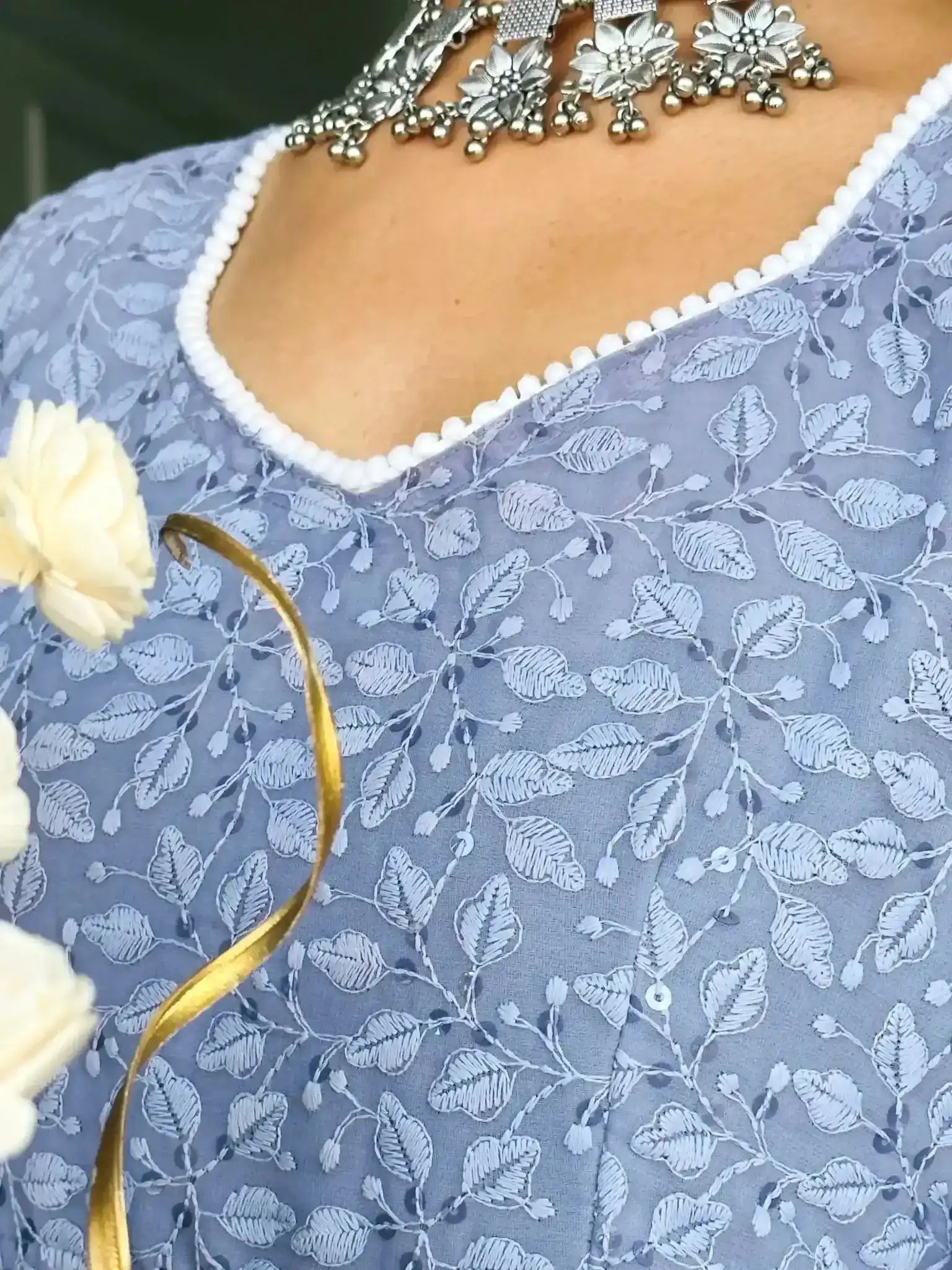 Pearly Grey Shell Gulnaz Kurta - Passion for Fashion by Shivani