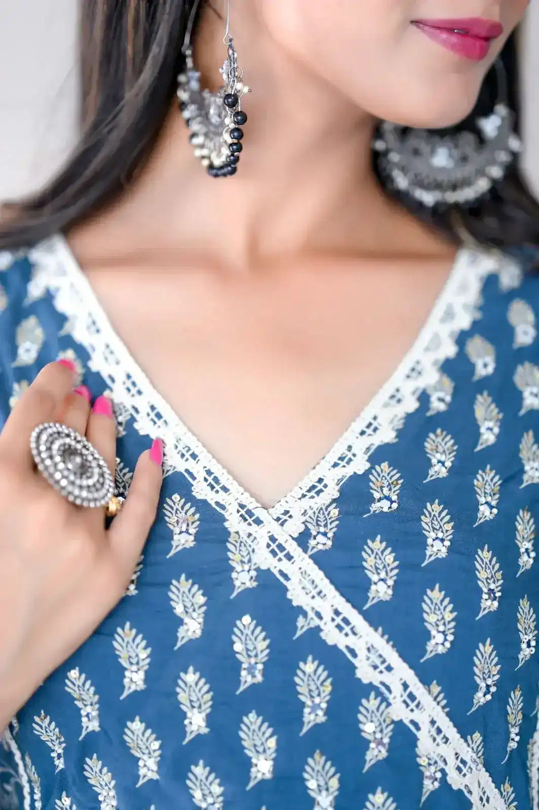 Sparkling Blue Meher Anarkali Suit Set