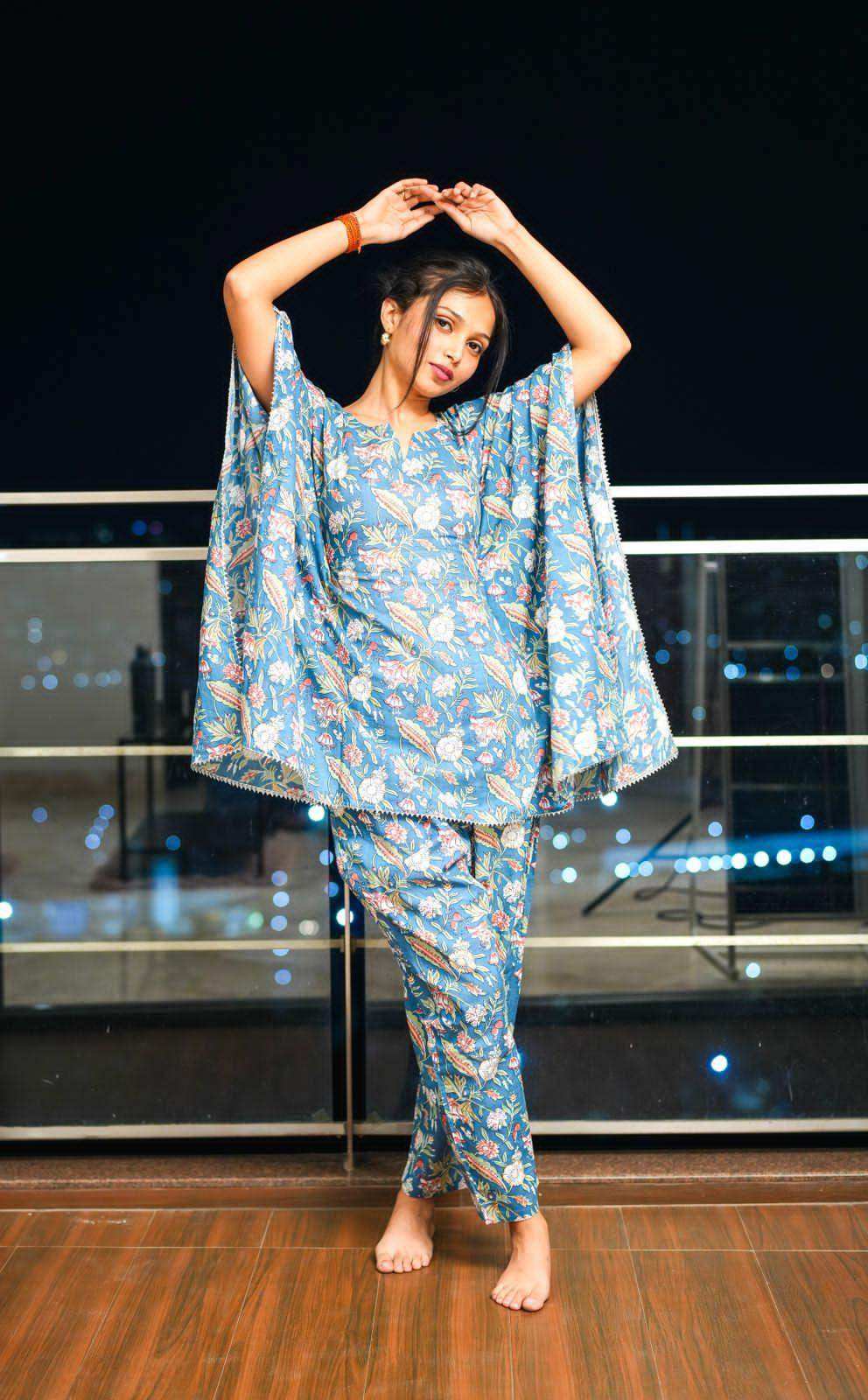 Kalamkari Blue Jaipuri Loungewear
Set!
