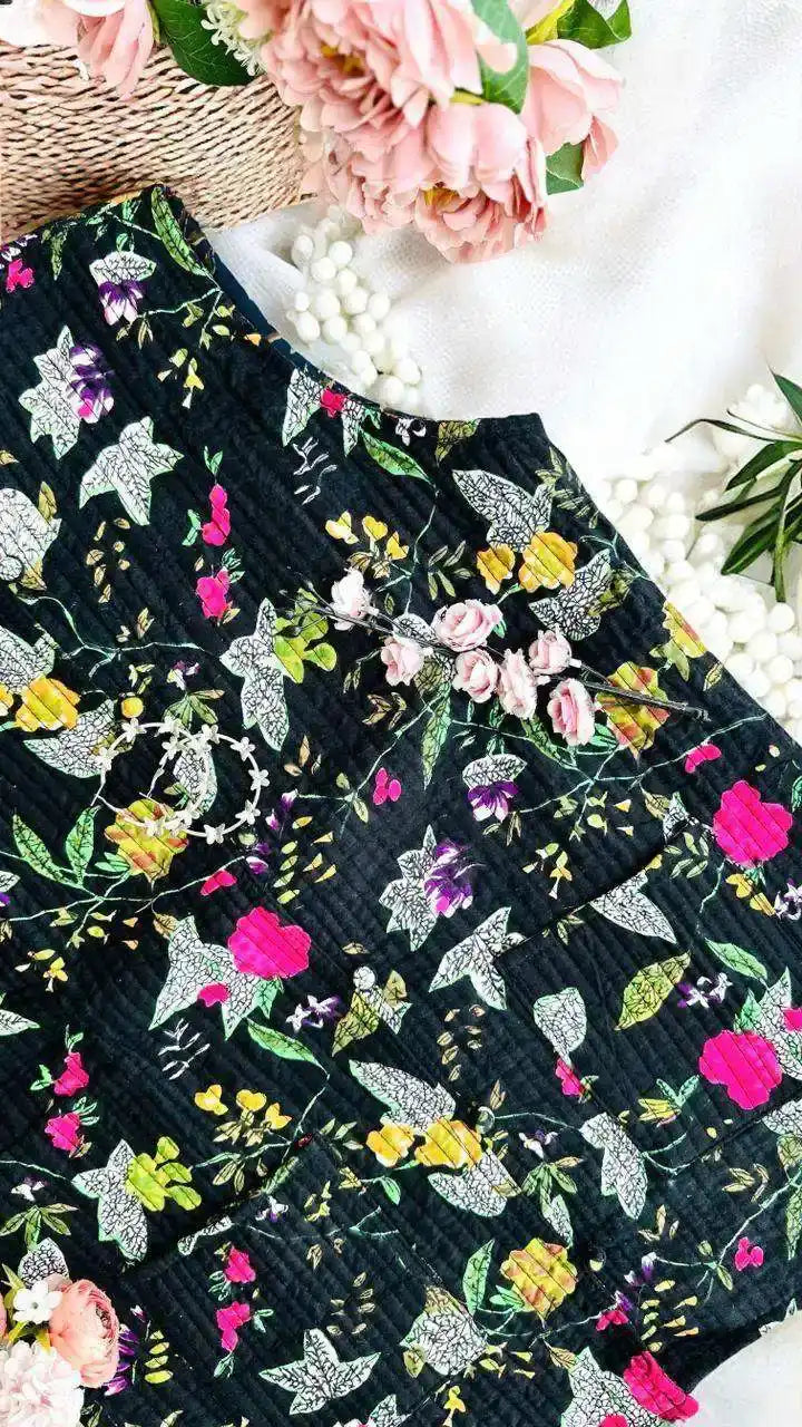 Black Kalamkari Jaipuri Jacket