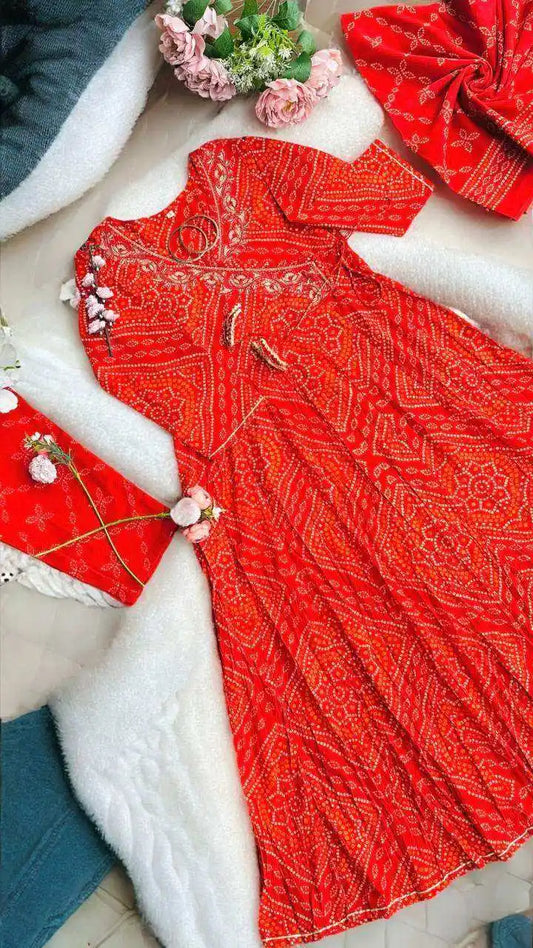 Bandhani Gota Patti Suit Set