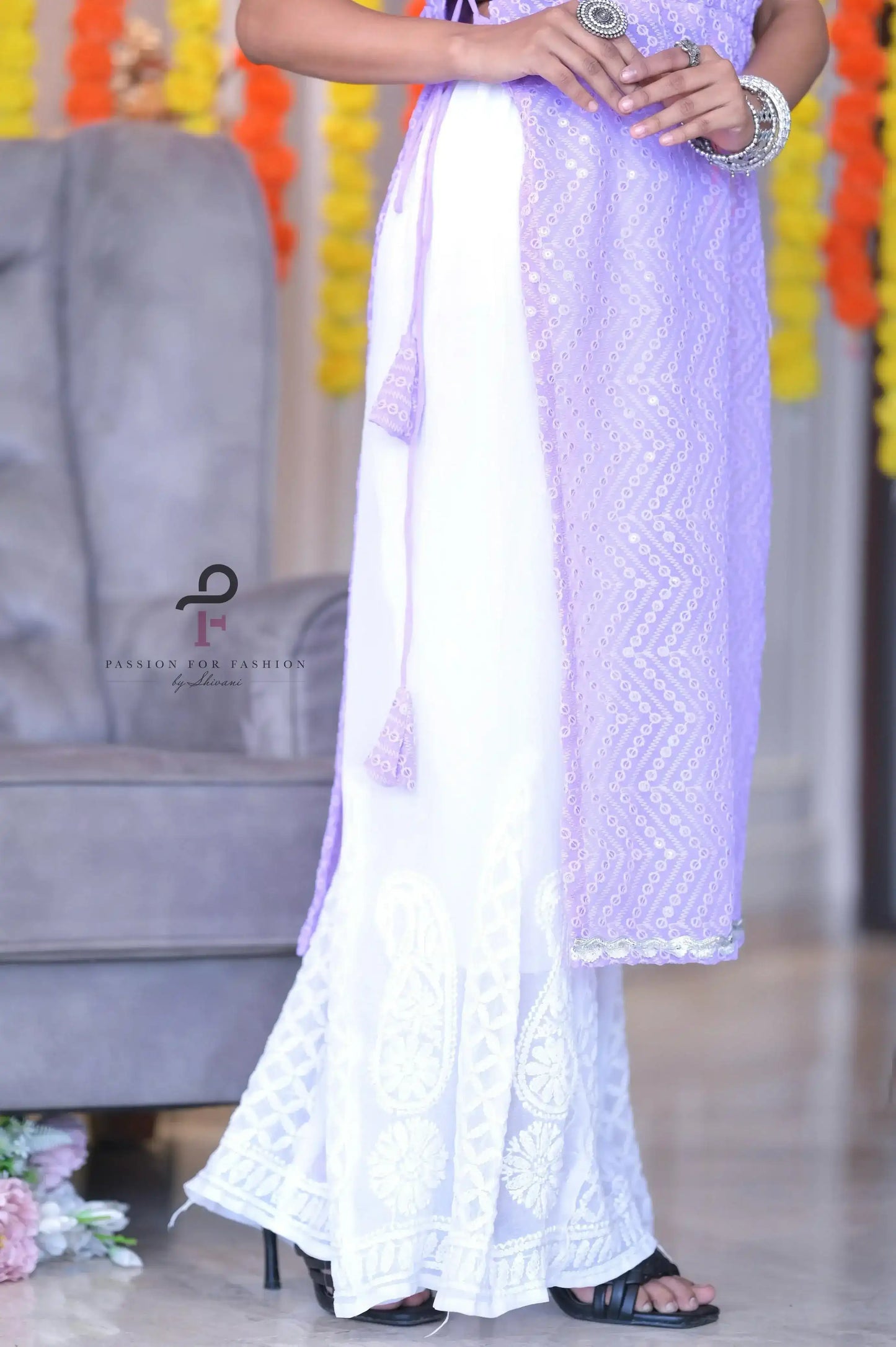 Dori Embroidered Lilac Gulnaz Fit