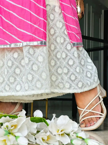 Blush Pink Lehriya Nyra Gulnaz Kurta