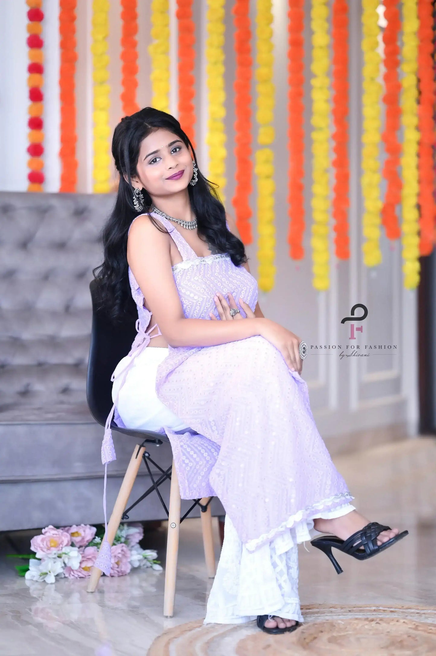 Dori Embroidered Lilac Gulnaz Fit