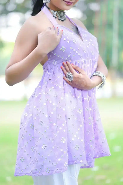 Blush Lilac Gulnaz Peplum Top