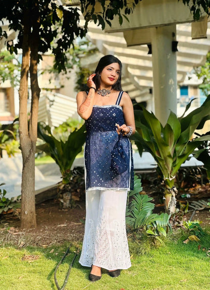 Blink Blue Embroidered Gulnaz Kurta