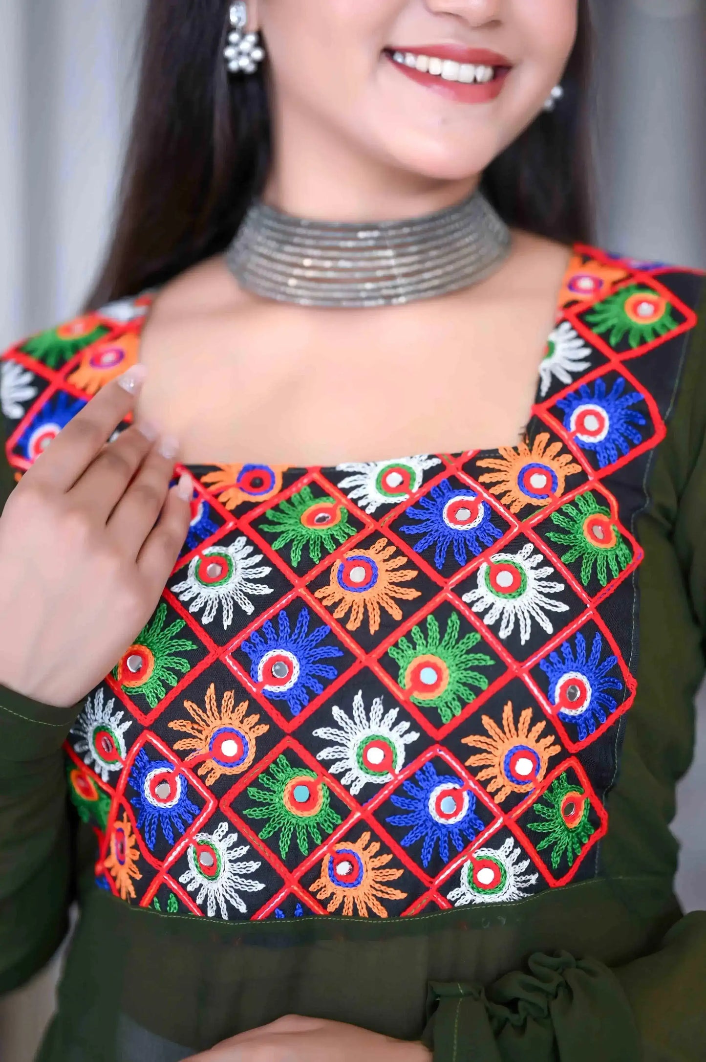 Avery Green Gulnaz Embroidered Kurta