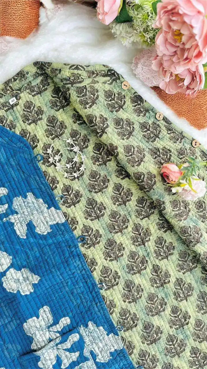 Blue Floral Jaipuri Jacket
