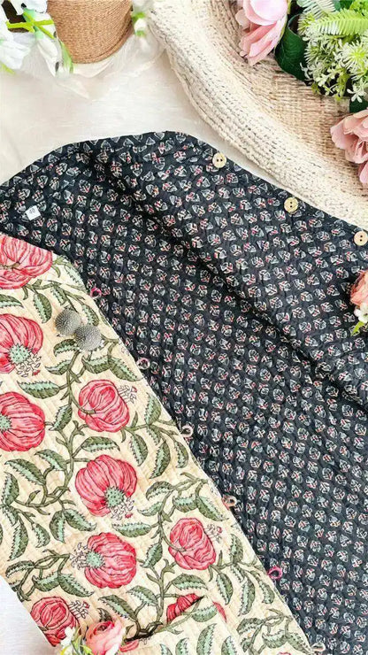 Kalamkari Cream Jaipuri Jacket