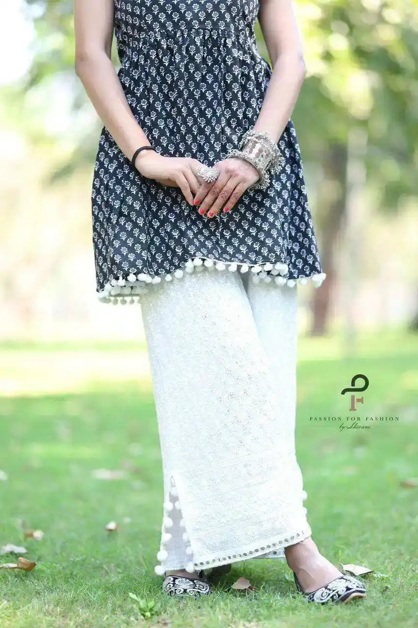 Block Black Hand Printed Peplum