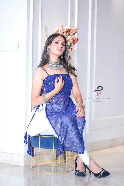 Rosebloom Blue Dori Gulnaz Kurta