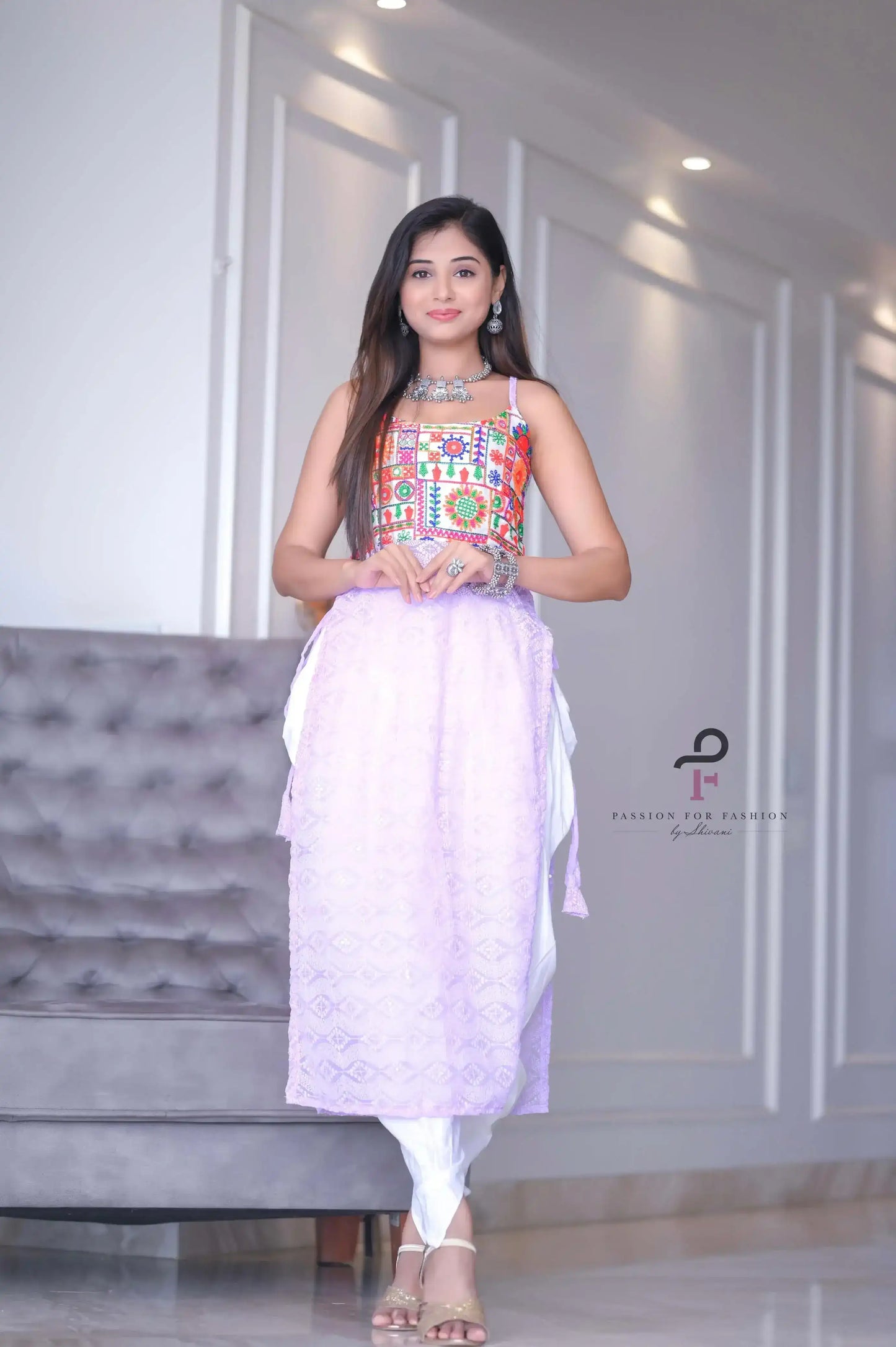 Vintage Lilac Gamti Gulnaz Kurta