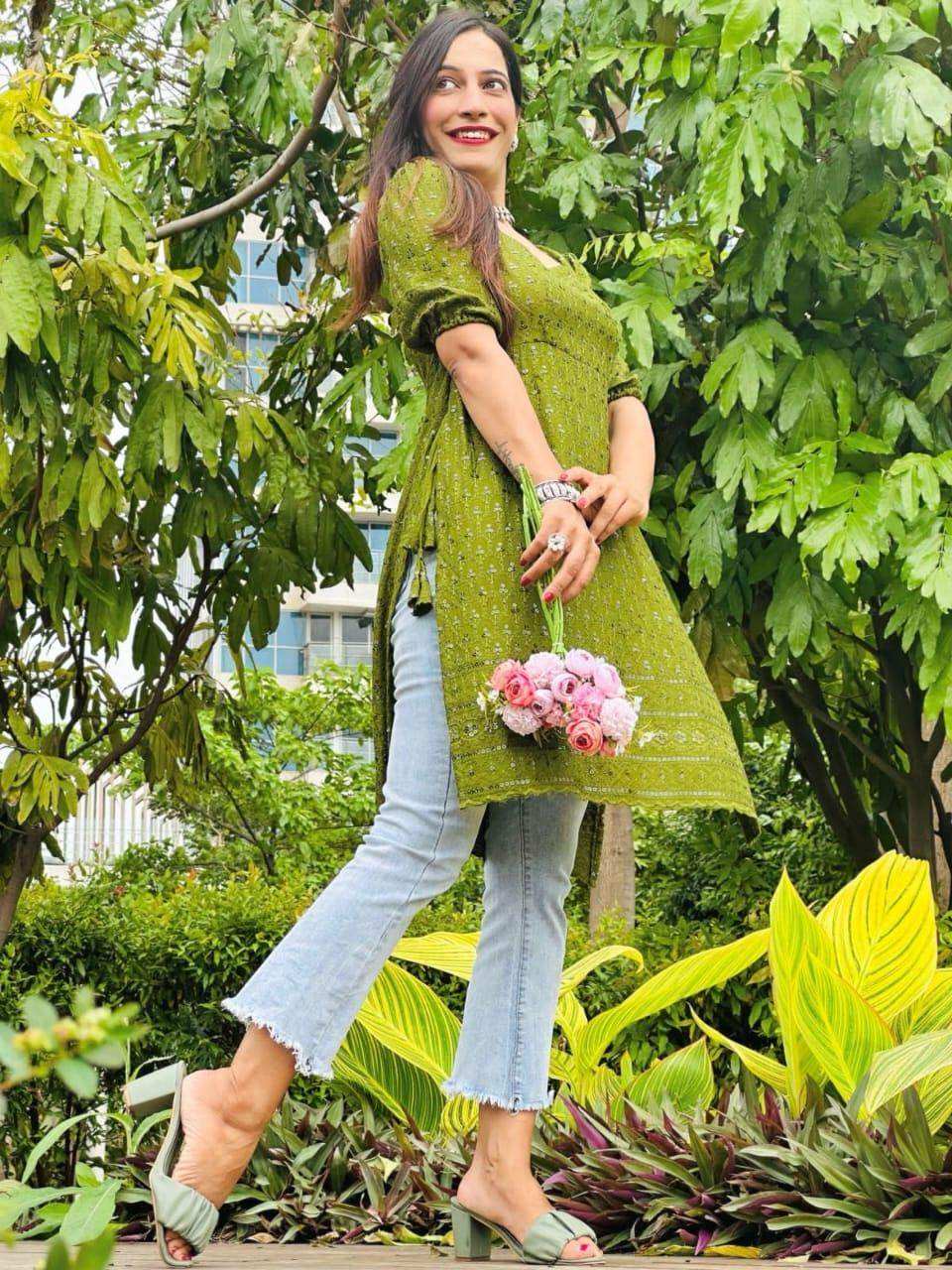 Spring Green Sequence Gulnaz Kurta