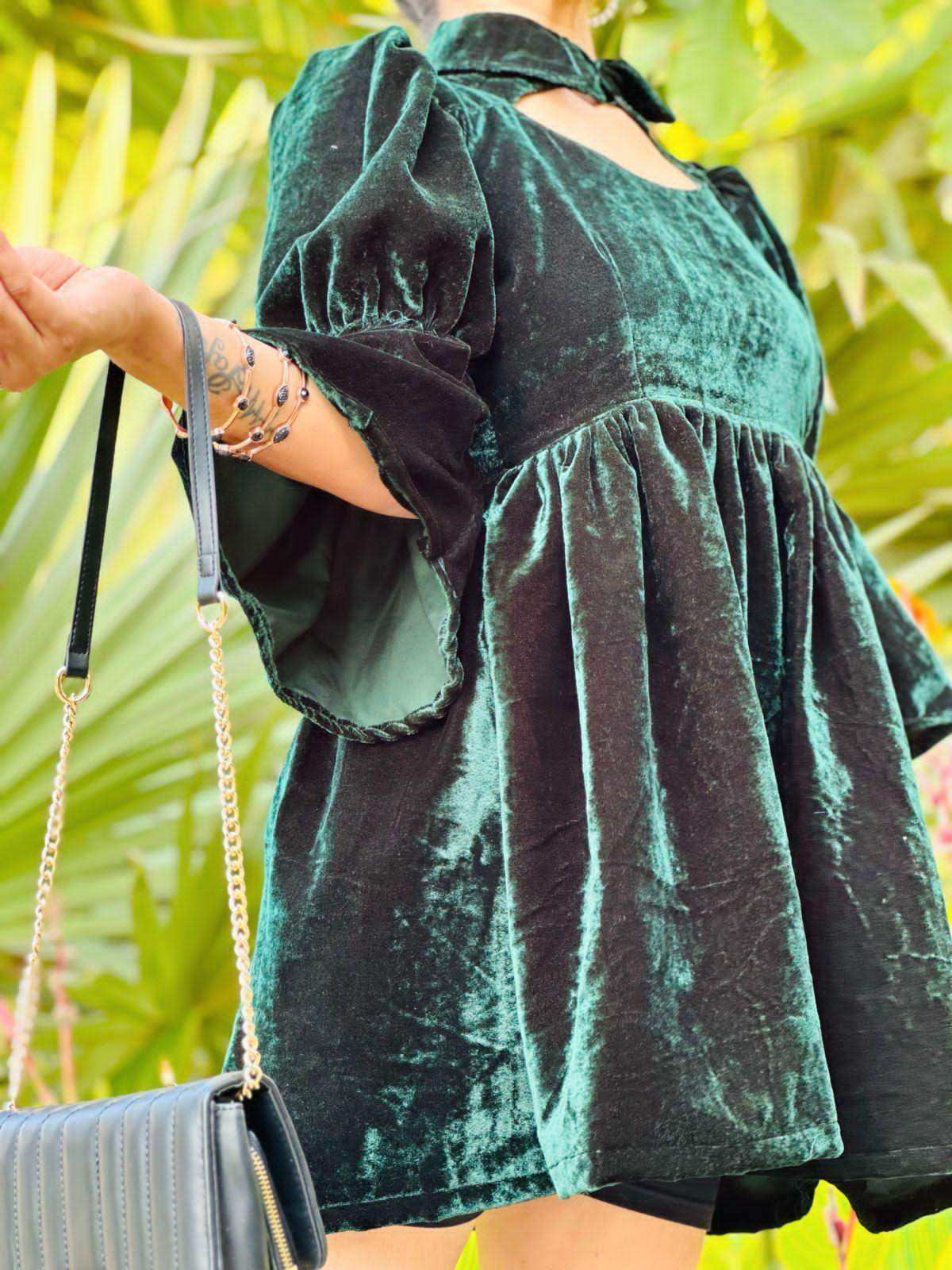 Spring Green Collar Mini Dress