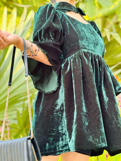 Spring Green Collar Mini Dress