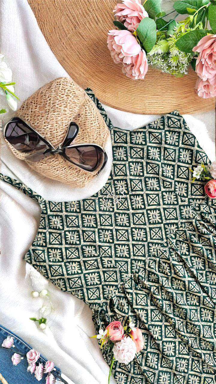 Green Escape Peplum Top