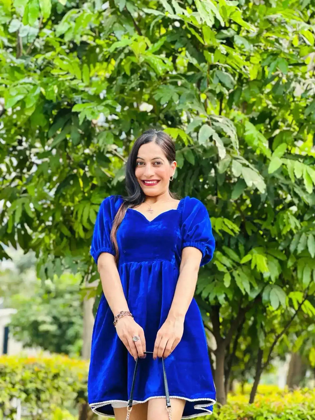 Royal Sapphire Velvet Dress