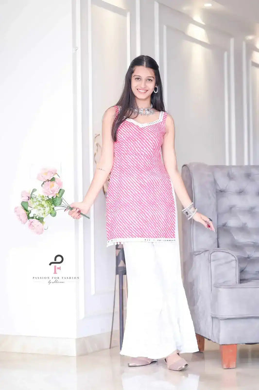 Rosy Pink Dori Gulnaz Lehriya Kurta