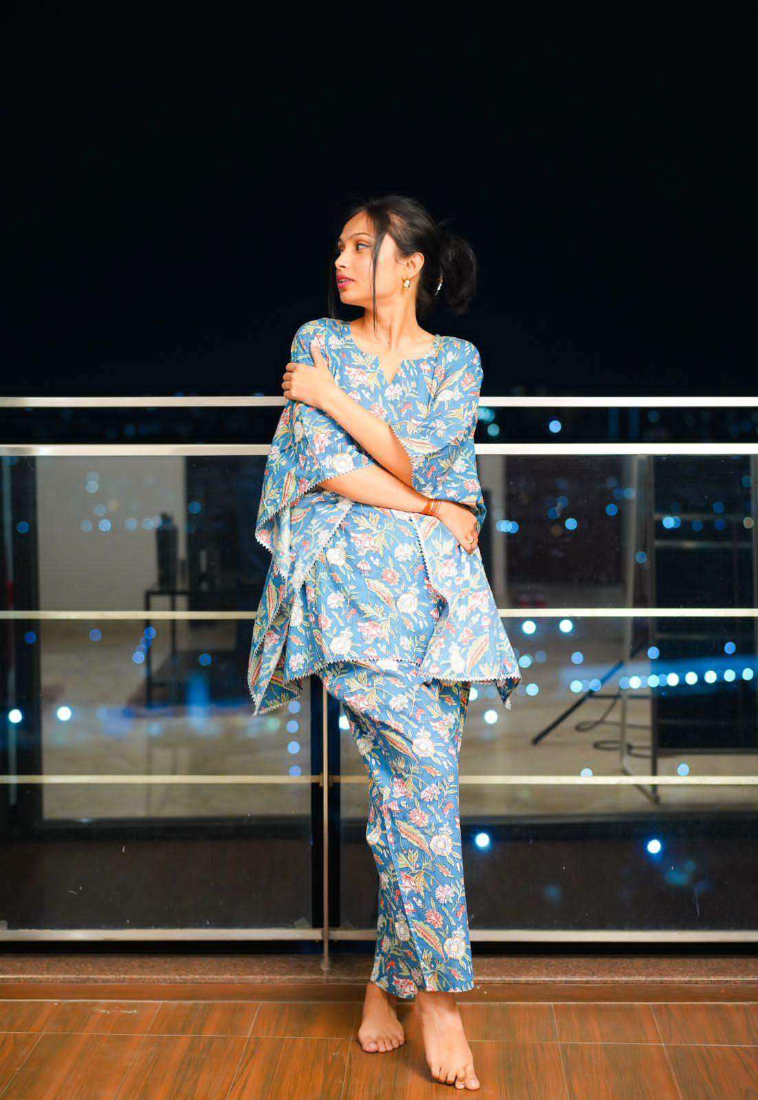 Kalamkari Blue Jaipuri Loungewear
Set!