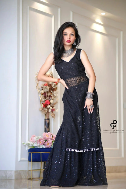 Sooty Black Embroidered Gulnaz Kurta