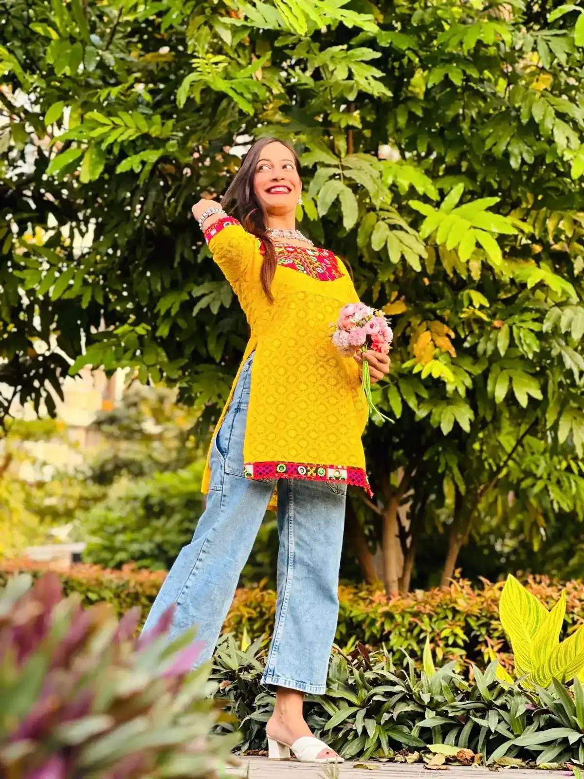 Marigold Yellow Gamti Gulnaz Kurta
