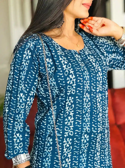 Classic Blue Indigo Short Kurta