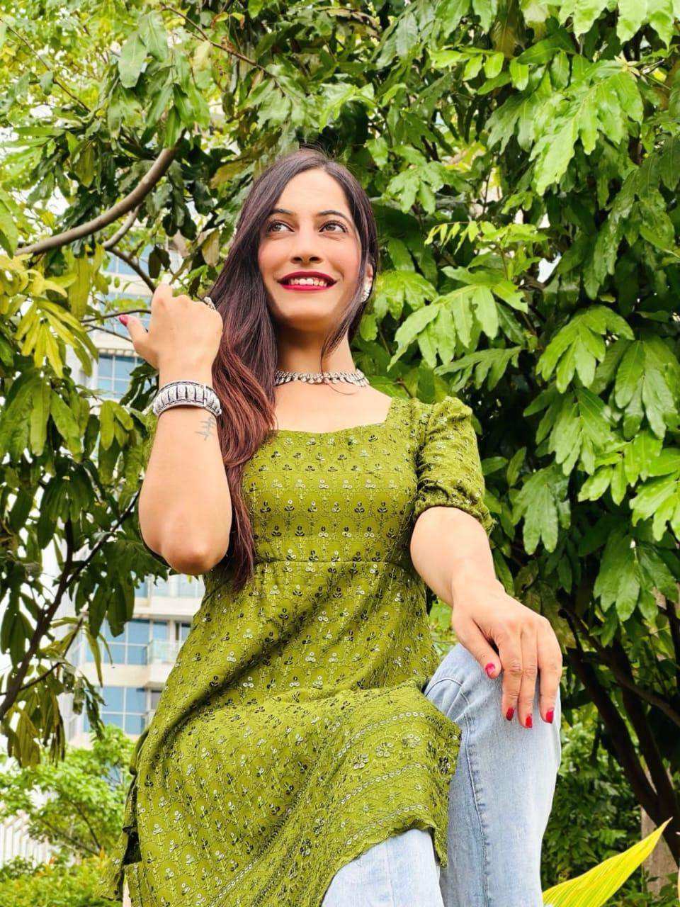 Spring Green Sequence Gulnaz Kurta