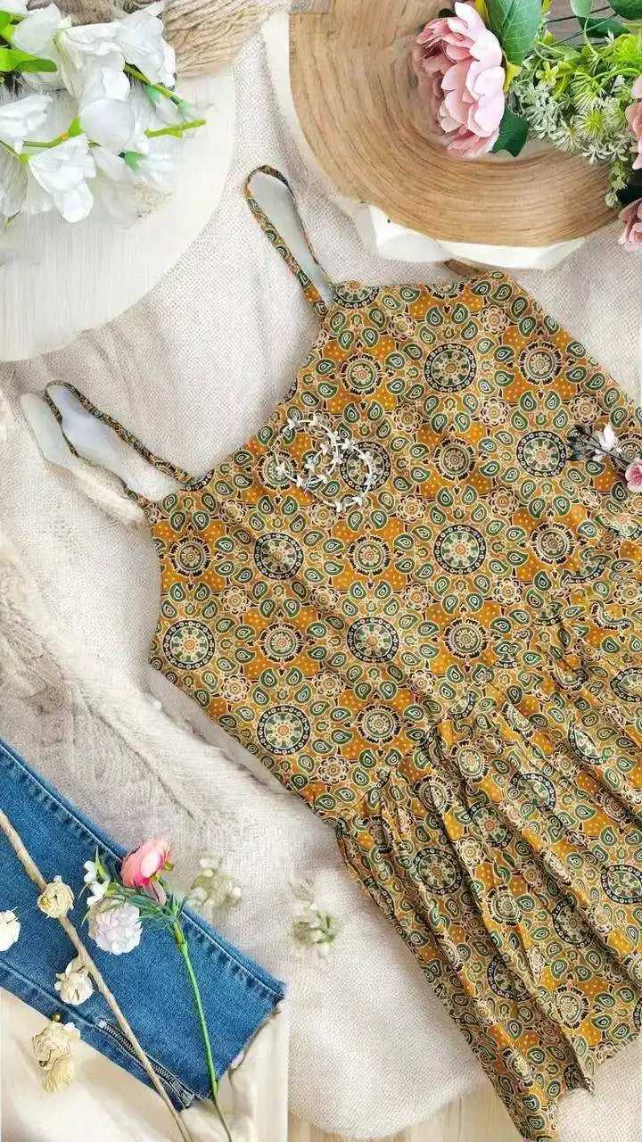 Soft Cotton Mustard Peplum Top