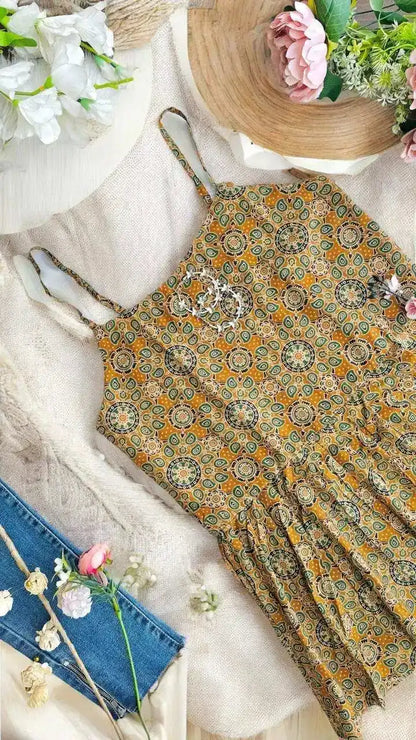 Soft Cotton Mustard Peplum Top