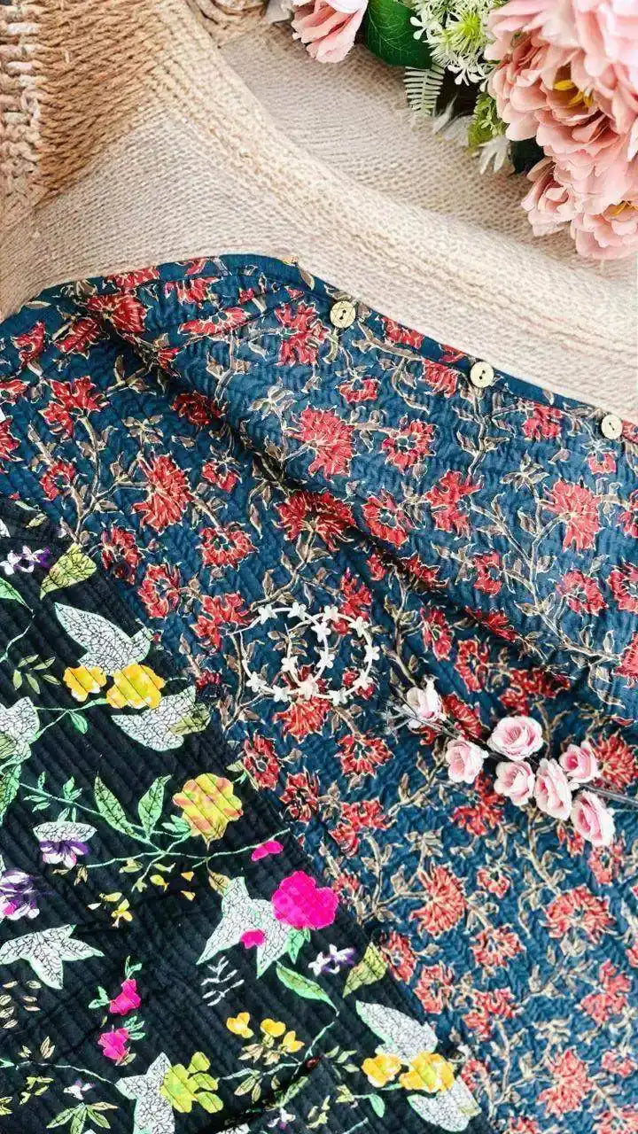 Black Kalamkari Jaipuri Jacket