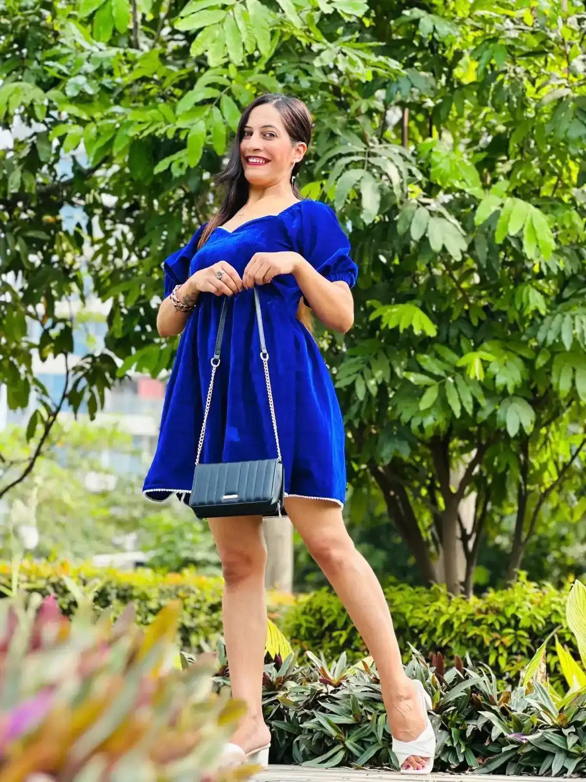 Royal Sapphire Velvet Dress