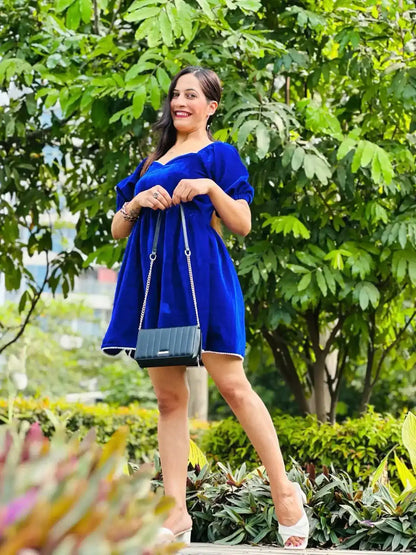 Royal Sapphire Velvet Dress