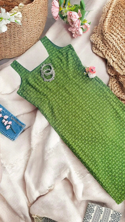 Lawn Green Gulnaz Embroidered Kurta
