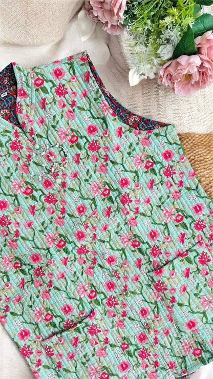 Green Floral Jaipuri Jacket