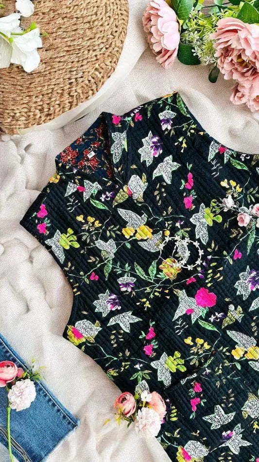 Black Kalamkari Jaipuri Jacket